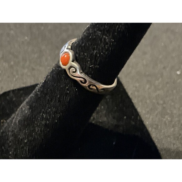 3.5in (25 Silver & Coral Silpada Toe Ring - Picture 3 of 5